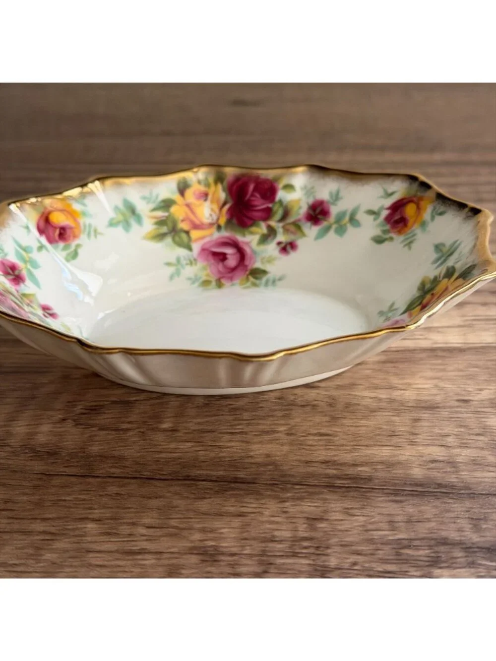 Vintage 60s Royal Stafford Bouquet Pattern Bone China Trinket Dish 5.25